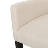 McClure Contemporary Upholstered Armchair, Beige and Espresso Noble House