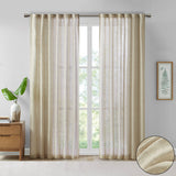 Madison Park Kane Modern/Contemporary Texture Printed Woven Faux Linen Window Panel Wheat 84" MP40-7500