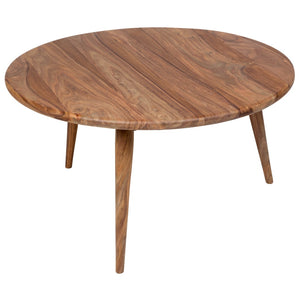 Porter Designs Urban Solid Sheesham Wood Round Contemporary Coffee Table Natural 05-117-03-1440