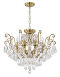 Bethel Antique Brass Chandelier in Iron & Crystal