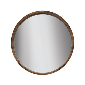 Sagebrook Home Contemporary 39" Round Mirror, Brown 15645-02 Brown Glass