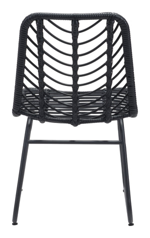 Zuo Modern Laporte Steel, Polyethylene Modern Commercial Grade Dining Chair Set - Set of 2 Black Steel, Polyethylene