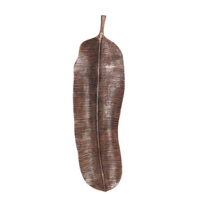 Lyerly Handcrafted Aluminum Large Leaf Wall Decor, Raw Copper Noble House