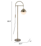 Zuo Modern Waterloo Steel, Glass Modern Commercial Grade Floor Lamp Bronze, White Steel, Glass