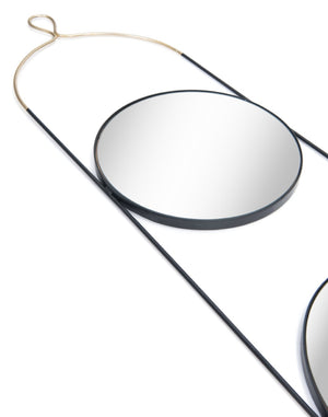 Zuo Modern Zodiac Steel, Glass Modern Commercial Grade Mirror Gold, Black Steel, Glass