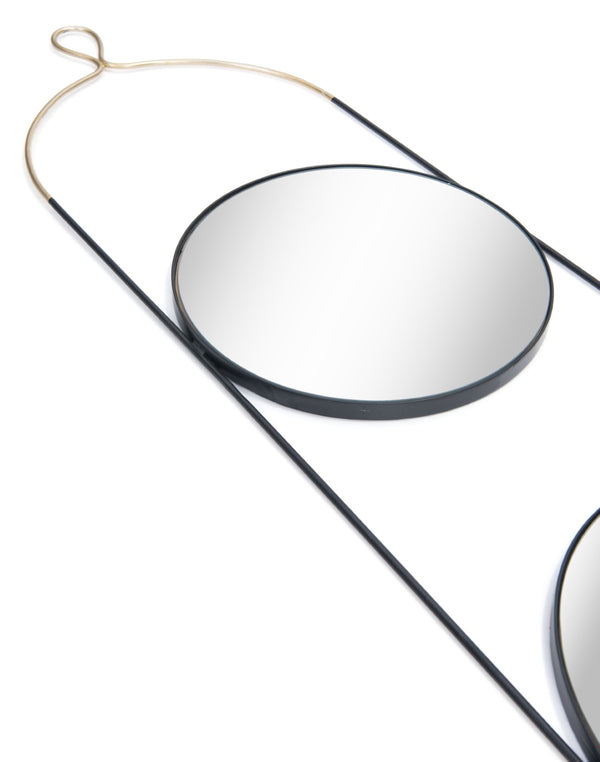 Zuo Modern Zodiac Steel, Glass Modern Commercial Grade Mirror Gold, Black Steel, Glass