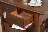 Alpine Furniture Caldwell Kitchen Cart, Antique Cappuccino 6079-05 Antique Cappuccino Acacia Solids & Veneer 28 x 48 x 36