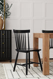 Alpine Furniture Lyra Set of 2 Side Chairs, Black 3434BLK-02 Black Solid Rubberwood 18 x 19.5 x 34