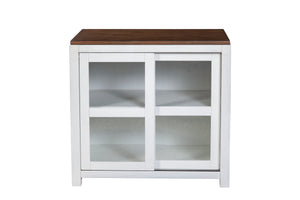 Alpine Furniture Donham Small Display Cabinet 3737-34 Mystic Brown & White Pine Solids & Veneer 34 x 19 x 32.5