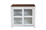 Alpine Furniture Donham Small Display Cabinet 3737-34 Mystic Brown & White Pine Solids & Veneer 34 x 19 x 32.5