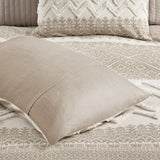 Mila Global Inspired 100% Cotton Printed Comforter Set with Chenille in Taupe