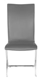 English Elm EE2795 100% Polyurethane, Plywood, Steel Modern Commercial Grade Dining Chair Set - Set of 2 Gray, Chrome 100% Polyurethane, Plywood, Steel