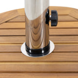 Noble House Ralph Outdoor 40lb Acacia Wood Circular Umbrella Base with Stainless Steel Tube, Teak