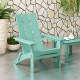 Zuma Outdoor Contemporary Acacia Wood Foldable Adirondack Chair, Light Mint