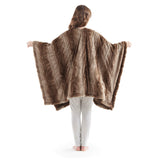 Beautyrest Zuri Casual 100% Polyester PV Fur to Plush Heated Wrap Tan 50x64'' BR54-2783