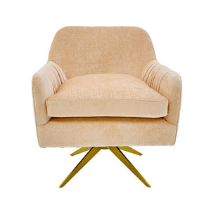 VIG Furniture Divani Casa Abigail Modern Peach Velvet Swivel Accent Chair VGHKF3054-50-PNK