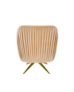 VIG Furniture Divani Casa Abigail Modern Peach Velvet Swivel Accent Chair VGHKF3054-50-PNK