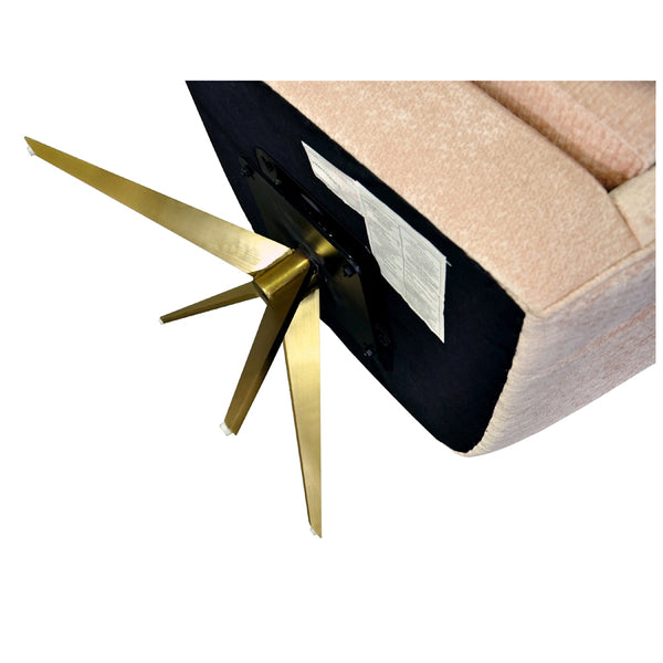 VIG Furniture Divani Casa Abigail Modern Peach Velvet Swivel Accent Chair VGHKF3054-50-PNK