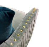VIG Furniture Divani Casa Ardine Modern Grey Velvet & Gold Loveseat Sofa VGHKF3062-40-GRY