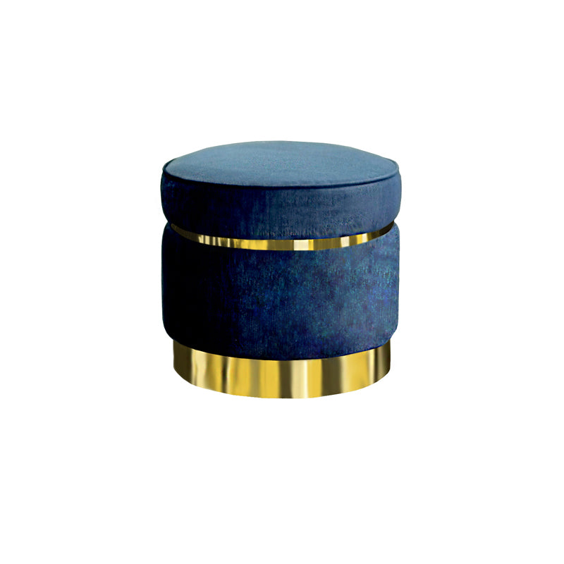 VIG Furniture Divani Casa Tenaya Modern Blue Velvet & Gold Ottoman VGHKF3071-10-BLU