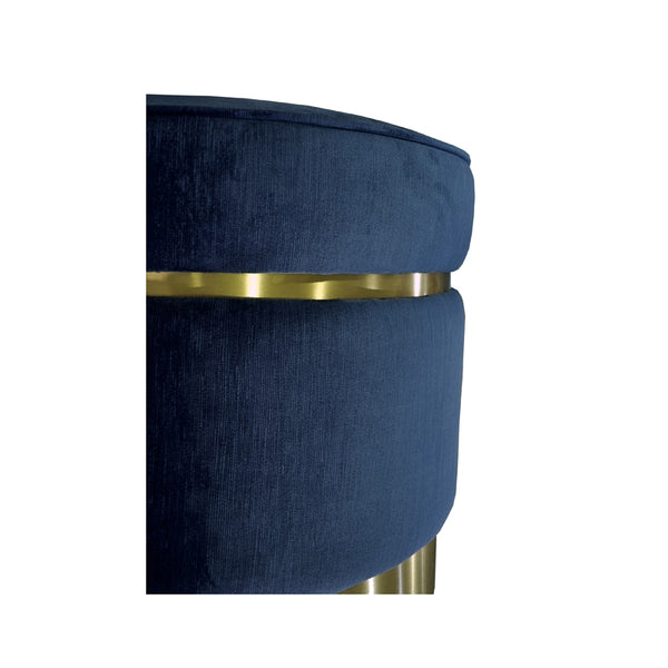 VIG Furniture Divani Casa Tenaya Modern Blue Velvet & Gold Ottoman VGHKF3071-10-BLU