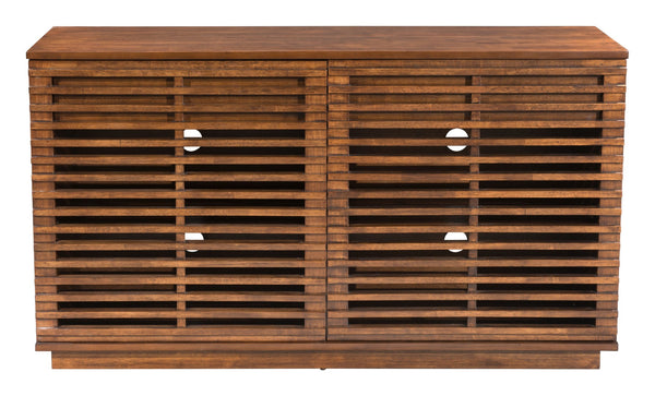 Zuo Modern Linea Acacia Wood Mid Century Commercial Grade Credenza Walnut Acacia Wood