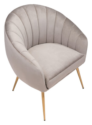 Zuo Modern Max 100% Polyester, Plywood, Steel Modern Commercial Grade Accent Chair Gray, Gold 100% Polyester, Plywood, Steel