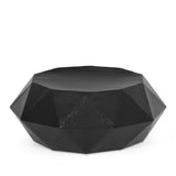 Noble House Leaverton Handcrafted Modern Aluminum Polygonal Coffee Table, Black
