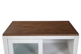 Alpine Furniture Donham Small Display Cabinet 3737-34 Mystic Brown & White Pine Solids & Veneer 34 x 19 x 32.5