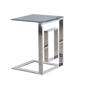 Sagebrook Home Glam Metal Box Frame 22" Side Table,silver -kd 14109-01 Silver Metal