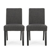 Kuna Contemporary Upholstered Dining Chair, Charcoal and Gray Noble House