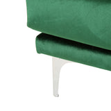 Croydon Modern Glam 4 Seater Velvet Sofa, Emerald and Silver Noble House