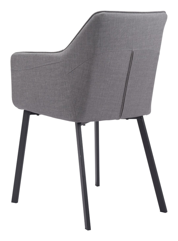 Zuo Modern Adage 100% Polyester, Plywood, Steel Modern Commercial Grade Dining Chair Set - Set of 2 Gray, Black 100% Polyester, Plywood, Steel