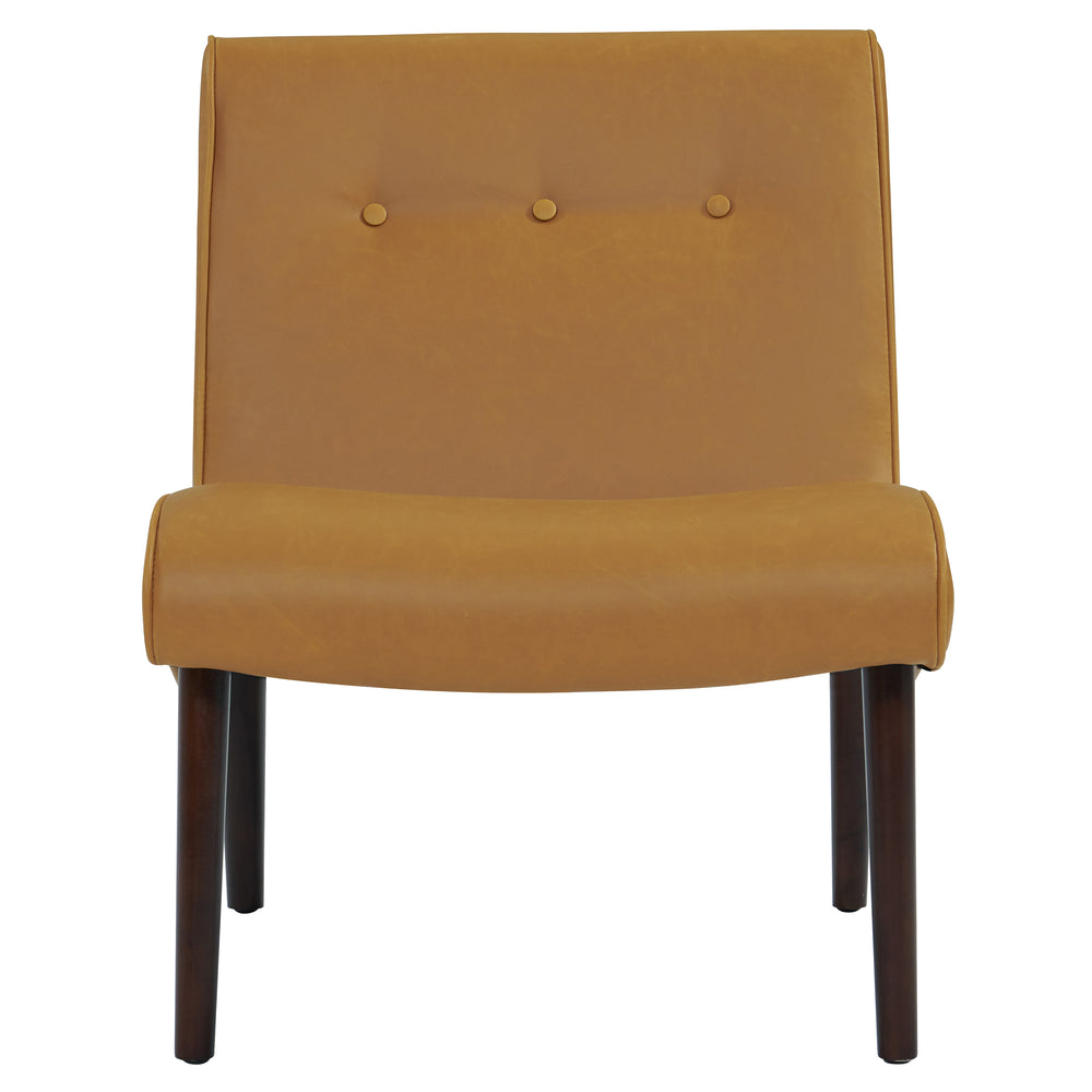 Alexis Stylish Bonded Leather Accent Chair - Tufted Comfort, Mid-Century Design, Fully Assembled!