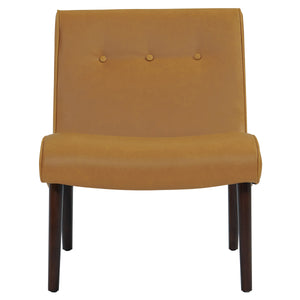 Alexis Stylish Bonded Leather Accent Chair - Tufted Comfort, Mid-Century Design, Fully Assembled!