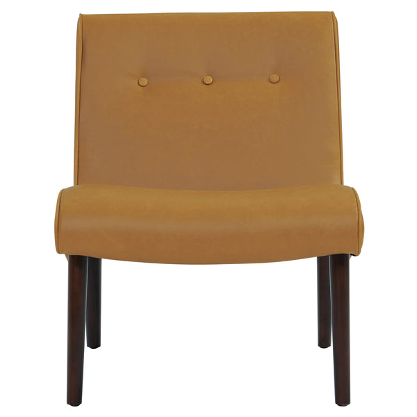 Alexis Stylish Bonded Leather Accent Chair - Tufted Comfort, Mid-Century Design, Fully Assembled!