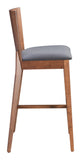 English Elm EE2637 100% Polyester, MDF, Rubberwood Scandinavian Commercial Grade Bar Chair Set - Set of 2 Walnut, Dark Gray 100% Polyester, MDF, Rubberwood