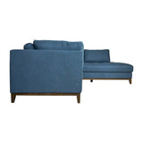 Sagebrook Home Contemporary Modern, Raf Fixed Corner Sofa, Blu/gray Kd 17080 Blue Rubber Wood