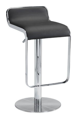 Zuo Modern Equino 100% Polyurethane, Plywood, Steel Modern Commercial Grade Barstool Black, Chrome 100% Polyurethane, Plywood, Steel