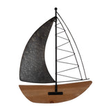 Sagebrook Home Contemporary Metal, 19"h Boat Wall Deco, Brown 17336 Brown Iron