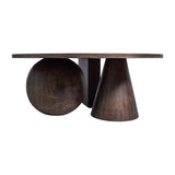 Sagebrook Home Contemporary Geometric Shaped Legs Coffee Table, Brown Kd 17098 Brown Oak Wood