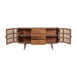 Sagebrook Home Transitional Wood/cane, 2-door/3-drawer Cabinet 15177 Brown Wood