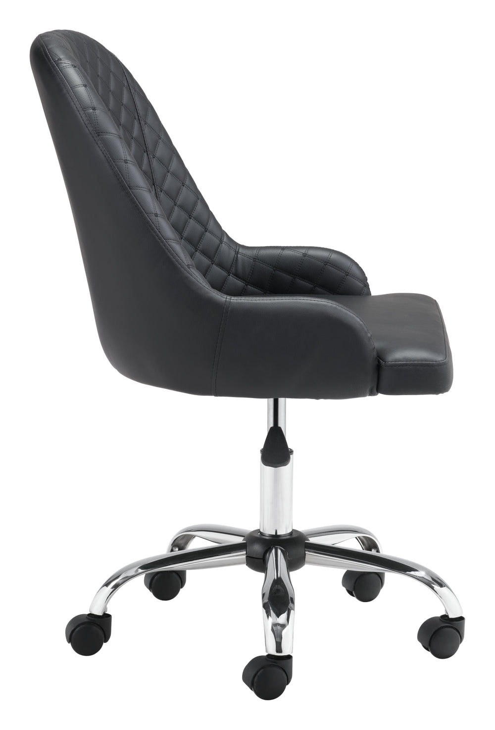 Zuo Modern Space 100% Polyurethane, Plywood, Steel Modern Commercial Grade Office Chair Black, Chrome 100% Polyurethane, Plywood, Steel