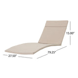 Noble House Salem Outdoor Chaise Lounge Cushion, Textured Beige