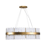 Bethel Gold Chandelier in Stainless Steel & Glass