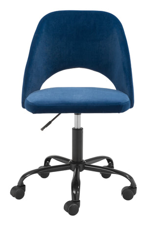 Zuo Modern Treibh 100% Polyester, Plywood, Steel Modern Commercial Grade Office Chair Blue, Black 100% Polyester, Plywood, Steel