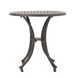 Lola Outdoor 19" Bronze Finished Cast Aluminum Side Table Noble House