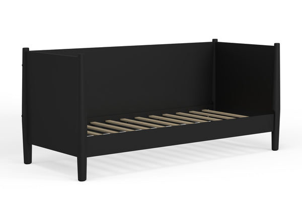Alpine Furniture Flynn Mid Century Modern Twin Size Day Bed, Black 966BLK-09T Black Mahogany Solids & Veneer 44 x 82 x 35