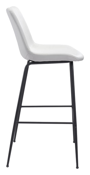 Zuo Modern Byron 100% Polyurethane, Plywood, Steel Modern Commercial Grade Barstool White, Black 100% Polyurethane, Plywood, Steel
