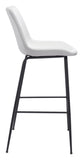 Zuo Modern Byron 100% Polyurethane, Plywood, Steel Modern Commercial Grade Barstool White, Black 100% Polyurethane, Plywood, Steel